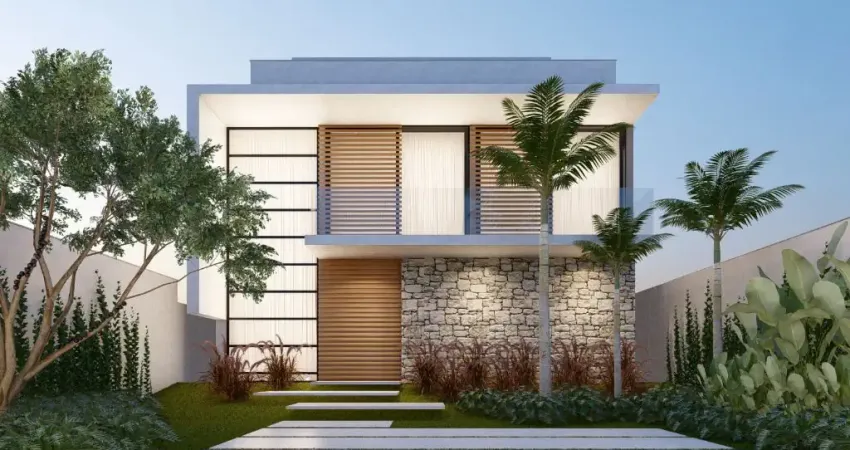 Linda  casa contemporânea a venda na Barra da Tijuca no Condomínio Santa Monica Personal Houses com 4 Suítes em um terreno de 510 m2 e 520 m² de  área construída, churrasqueira, sauna em uma bela área