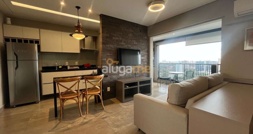 Apartamento flat mobiliado no Unique Residence, com 1 dormitório e sacada gourmet.