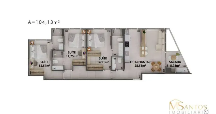 Apartamento à venda, 104 m² por R$ 999.648,00 - Cacupé - Florianópolis/SC