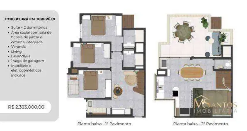 Cobertura com 3 dormitórios à venda, 118 m² por r$ 2.393.000,00 - jurerê internacional - florianópolis/sc