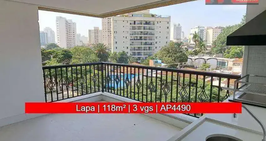 Apartamento de 118m², 3 vagas, R. Cuevas, 100 - Lapa, Cond. Le Rêve