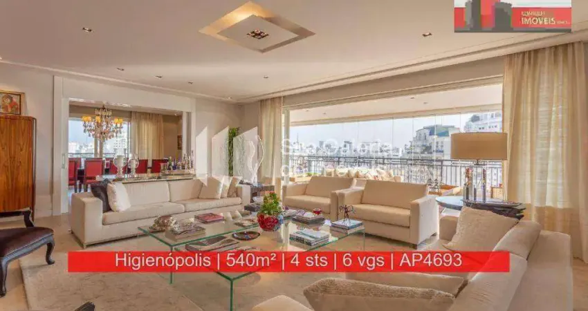 Apartamento de 540m², 4 suítes, 6 vagas, Alameda Barros, 702 - Higienópolis - Dorchester, Shabat