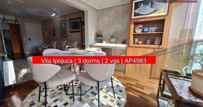 Apartamento R. Croata, 485 - Vila Ipojuca, 3 dorms, 2 vgs, 85m², Cond. Veneza