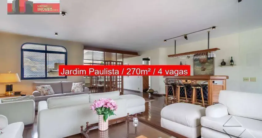 Apartamento Alameda Jaú, 263 - Jardim Paulista, 270m², 4 vagas, Edifício Colúmbia