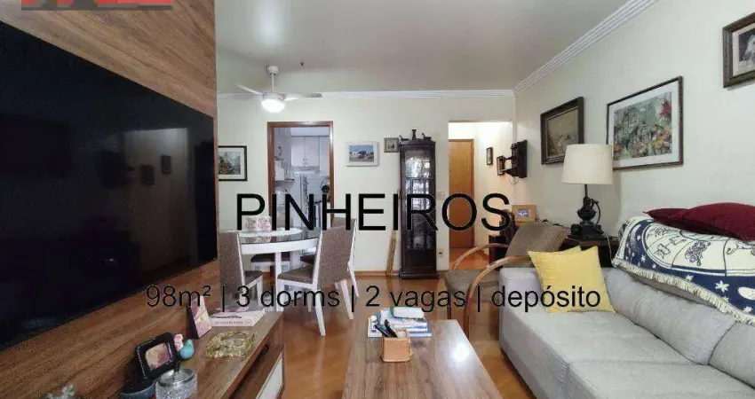 R. alves guimarães, 1133 - pinheiros, 3 dorms, 98m², 2 vagas, ed. jardim américa