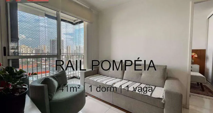 Rua joaquim ferreira, 124 - pompeia, 41m², 1 dorms, 1 vaga, rail pompéia