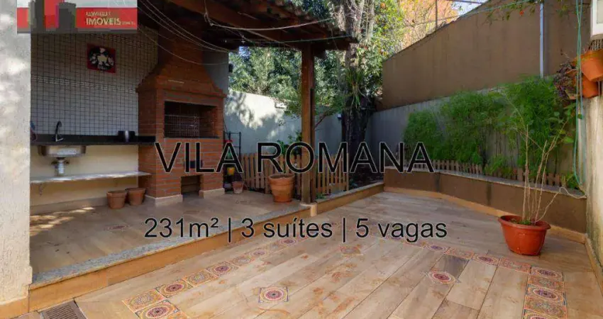 Casa r. sales guerra, 94 - vila romana, 231m², 3 suítes, 5 vagas
