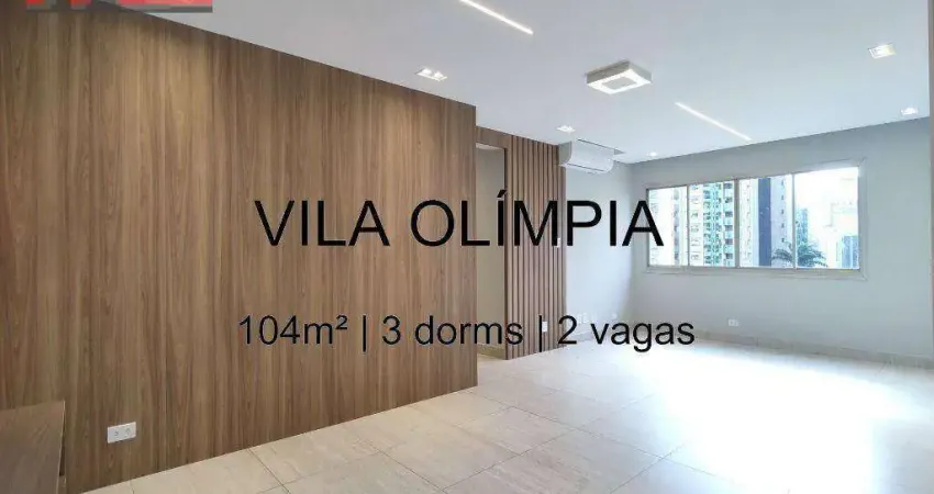 Rua casa do ator, 996 - vila olímpia, 104m², 3 dorms, 2 vagas, ed. teresina.