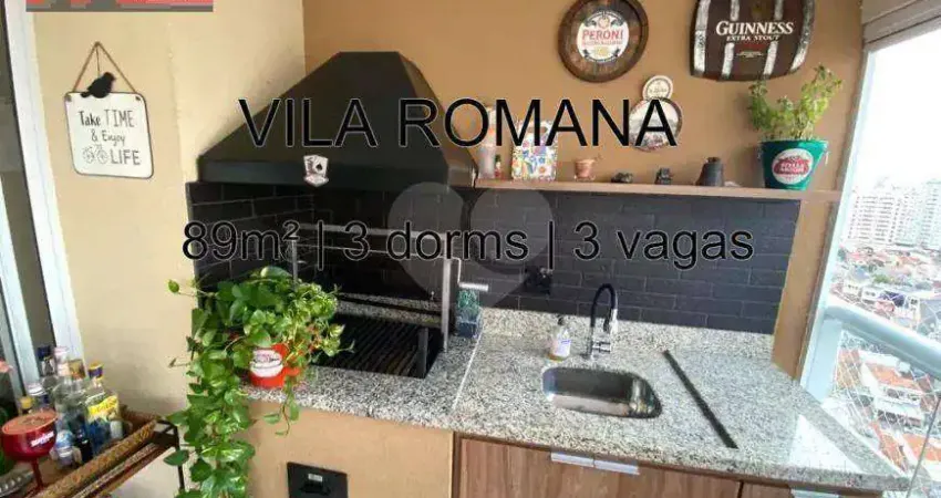 R. tito, 1062 - vila romana, 89m², 3 dorms, 3 vagas, ed. vivanti