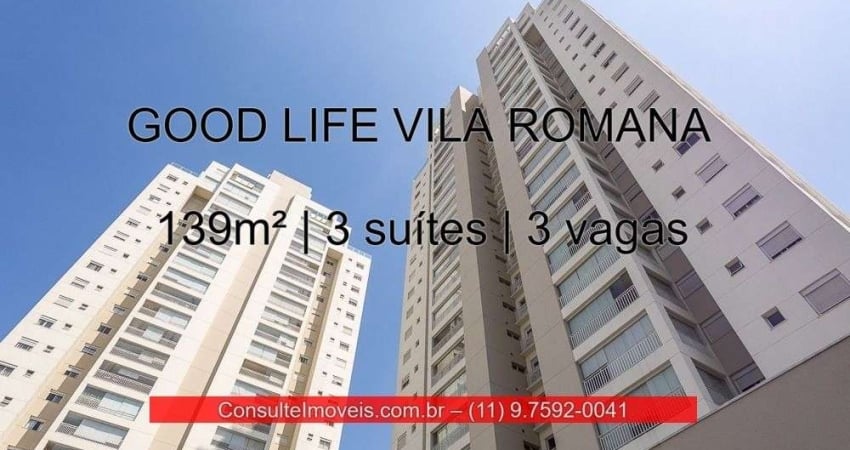 R. aurélia, 300 - vila romana, 139m², 3 suítes, 3 vagas, cond. goodflife