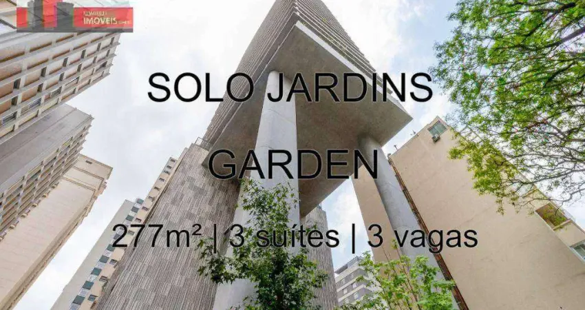 Garden r. da consolação, 3202 - jardins, 277m², 3 suítes, 3 vagas, solo jardins