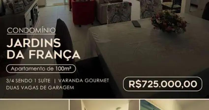 Jardins da frança – apartamento de 3/4 com suíte e varanda gourmet