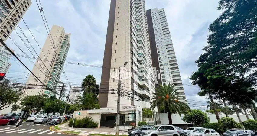 Apartamento com 3 quartos, 186 m² - venda por r$ 2.690.000 ou aluguel por r$ 10.400/mês - edifício torre madri - gleba palhano - londrina/pr