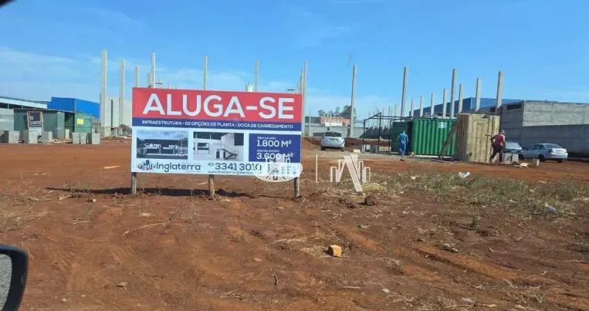 Galpão para alugar, 1800 m² por r$ 27.000,00/mês - estância dellaville - londrina/pr