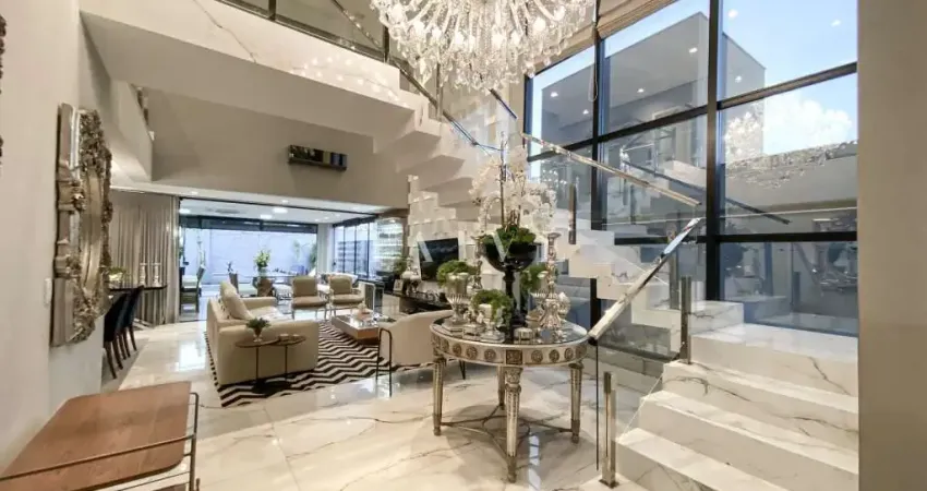 Sobrado de Luxo no Cond. Alphaville II, 300m² úteis, mobiliada, decorada com 4 quartos sendo 2 suít