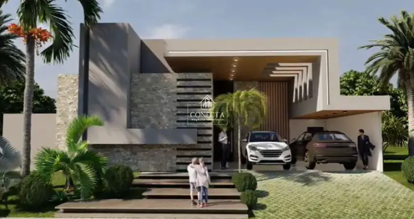 Belíssima casa disponível para venda no luxuoso condomínio arts, projeto contemporâneo e prático, 233m² de área construída, 3 suítes uma com closet