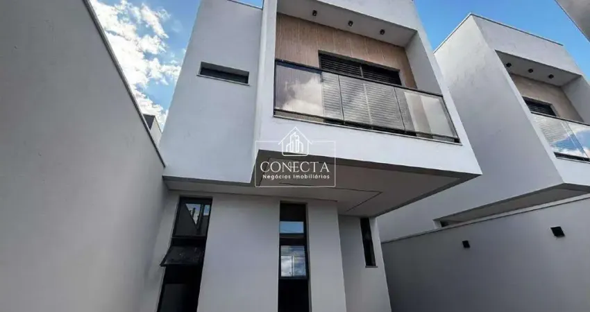 Casa nova estilo sobrado no bairro vida nova, com 89,08 m² de área construída,2 suítes, area gourmet