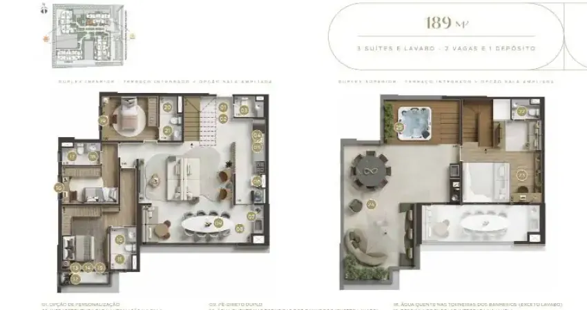 Cobertura duplex alphaville - 189 metros - 3 suítes - lavabo - 2 vagas de garagem - varanda gourmet