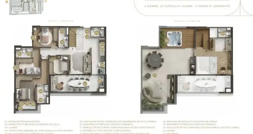 Cobertura duplex alphaville - 189metros - 4 quartos - 2 suítes - lavabo - 2 vagas de garagem - varanda gourmet