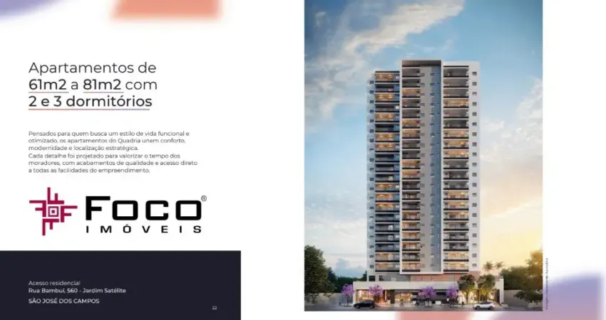 Quadria satélite - apartamentos e salas comerciais - zona sul de são josé dos campos