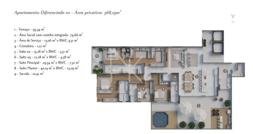 Giardino à venda no bairro América em Joinville | 4 suítes | 368 m² | Entrega em 2026