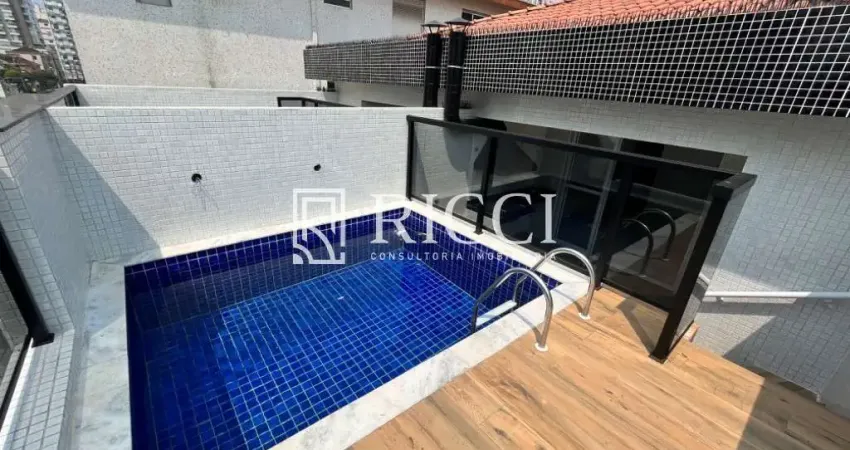 Linda sobreposta alta 3 suítes no embaré !!! casa nova (nunca habitada), com piscina privativa e churrasqueira.