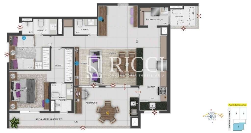 Apartamento 3 Quartos à Venda no Gonzaga - Santos | Ricci
