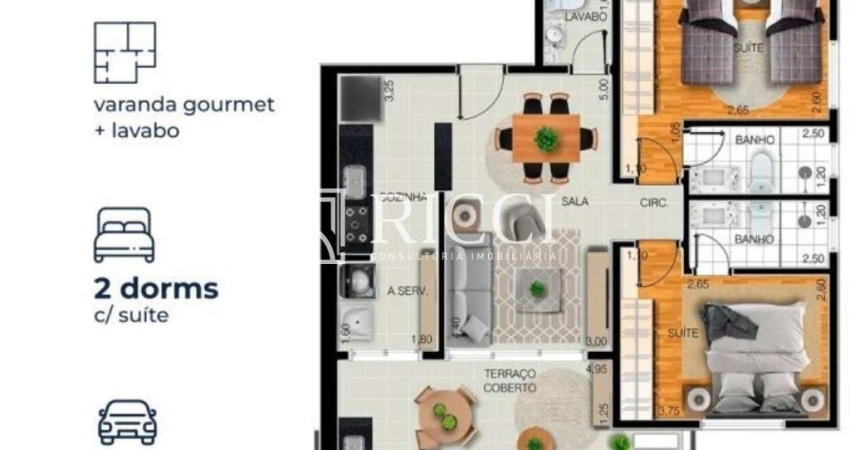 Apartamento de 2 Quartos na Aparecida, Santos | Ricci