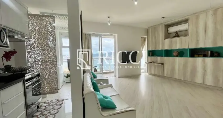 Apartamento à venda na pompéia, santos-sp: 1 quarto com  suíte, 1 sala, 2 banheiros, 1 vaga de garagem, 72m² à beira mar.