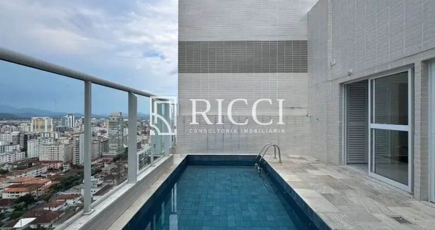 Cobertura de alto padrão à venda em santos-sp, bairro gonzaga, 4 quartos, 4 suítes, 2 salas, 5 banheiros, 3 vagas, 249m².