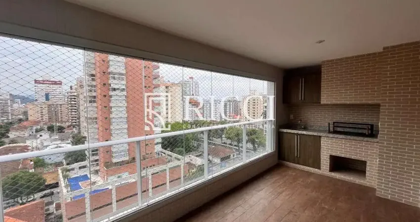 Apartamento de luxo à venda em santos-sp, gonzaga  3 quartos, 3 suítes, 3 salas, 5 banheiros  138m²  2 vagas de garagem