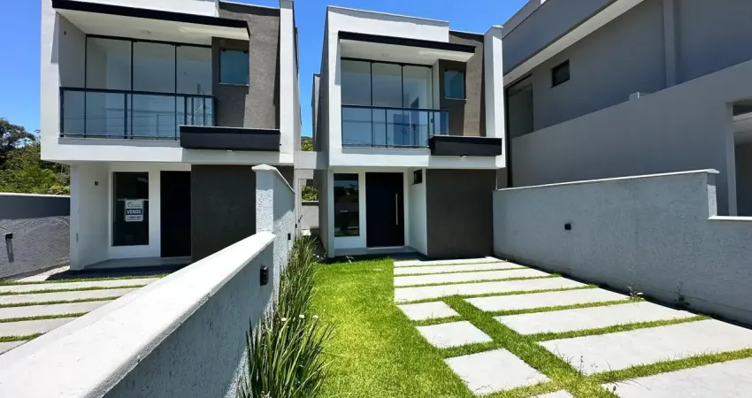 Sobrado geminado de alto padrão com 3 quartos em forquilhas, são josé – 99m², vista para a montanha