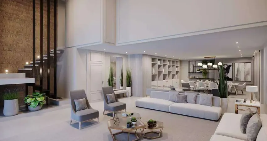 Duplex de luxo à venda na Ponta da Praia, Santos. 4 suítes, varanda gourmet com vista mar, lazer completo e 4 vagas. Residencial Navegantes
