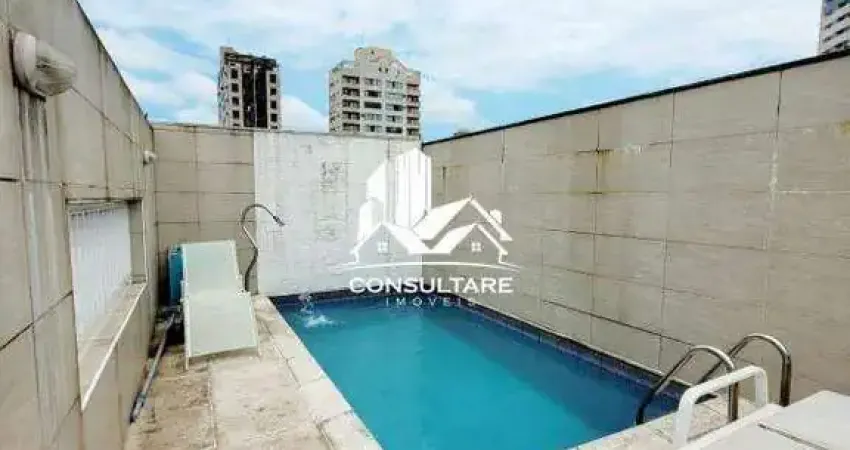 Casa triplex à venda em área nobre de santos, com 3 quartos (2 suítes), lazer completo no terceiro andar com piscina, churrasqueira, sala de jogos, es