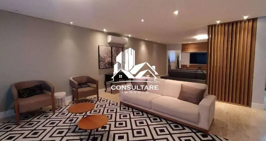 Apartamento à venda no Boqueirão, Santos. 233 m², 4 dorms (2 suítes), vista mar, mobiliado. Próximo à praia e Igreja do Embaré. R$ 1.890.000,00.