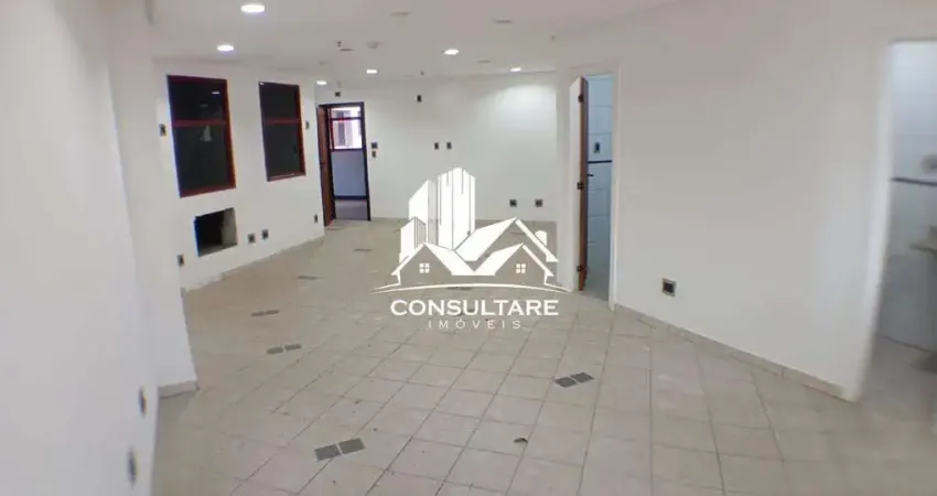 Sala comercial a venda no centro de santos com 53,66m² e vaga de garagem demarcada
