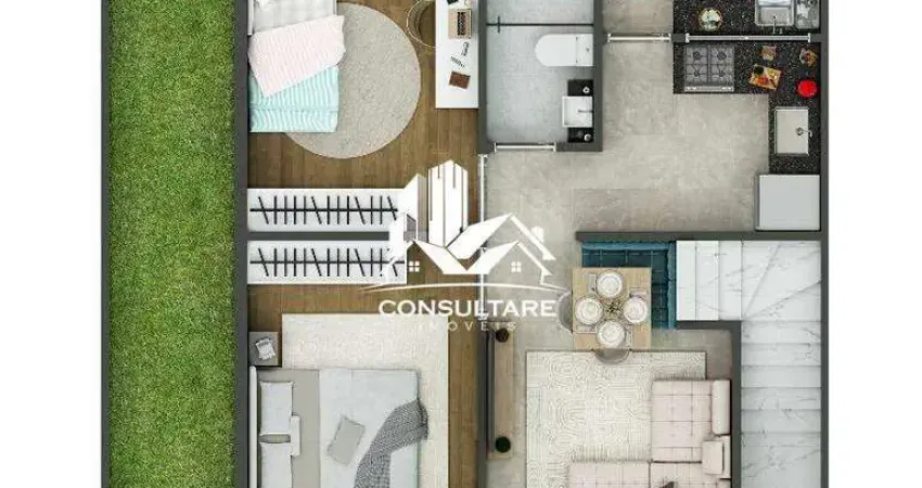 Casa sobreposta em villagio com 2 dormitórios a venda em são vicente