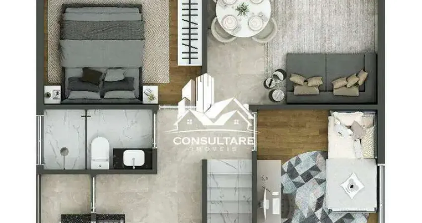 Casa sobreposta em villagio com 2 dormitórios a venda em são vicente