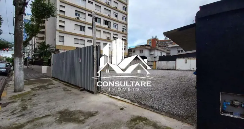 Terreno à venda de 324m², com 13,5m de frente por 24m de fundo, bairro aparecida em santos/sp.