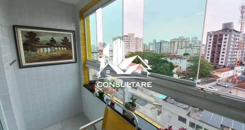 Apartamento à venda 73m². bairro campo grande, santos/sp.,2 quartos, 1 suíte, vaga demarcada