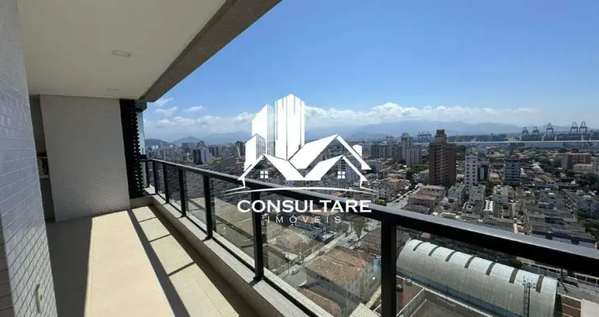 Apartamento novo a venda, com 3 dormitórios e área de lazer, na aparecida em santos cod:5847 cps