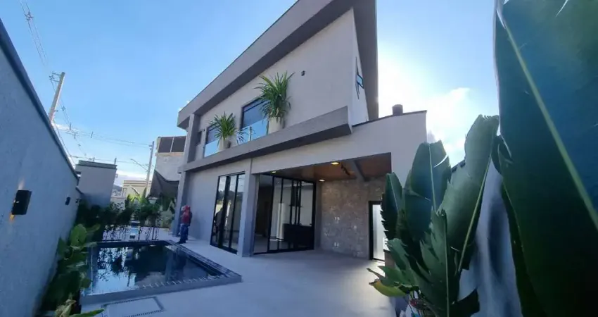 Extraordinaria residência de 3 suítes com piscina e de esquina Cond Nova Jaguari