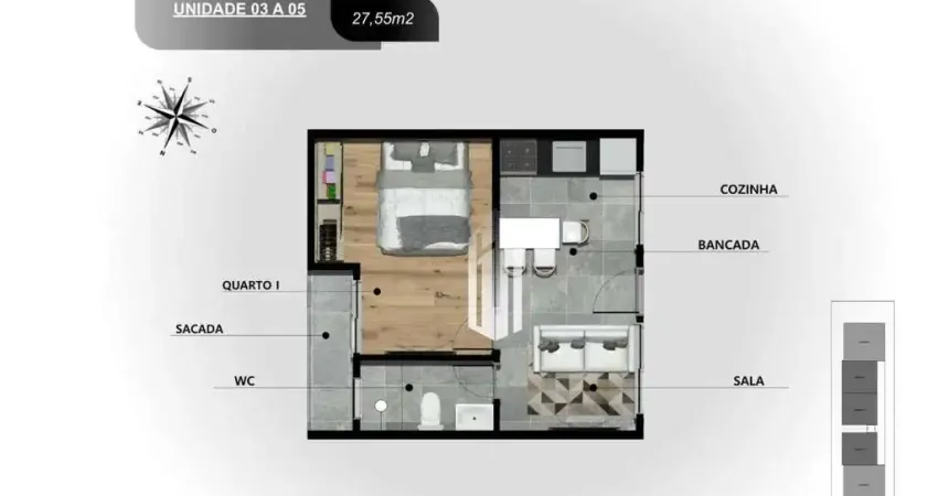 Village com 1 dormitório à venda, 27 m² por R$ 199.900,00 - Porto Novo - Caraguatatuba/SP
