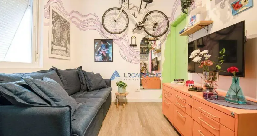 Kitnet de 26 m2 em conceito aberto à venda, 26 m² por r$ 285.000 - embaré - santos/sp