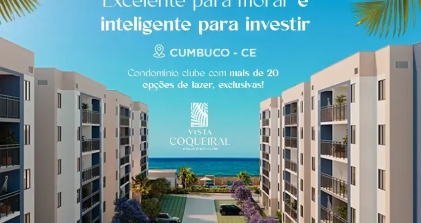 Apartamentos para investir ou morar pé na areia. vista coqueiral,  cumbuco