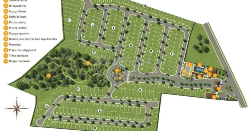 Terreno em condomínio fechado à venda no Reservas do Bosque, Bady Bassitt