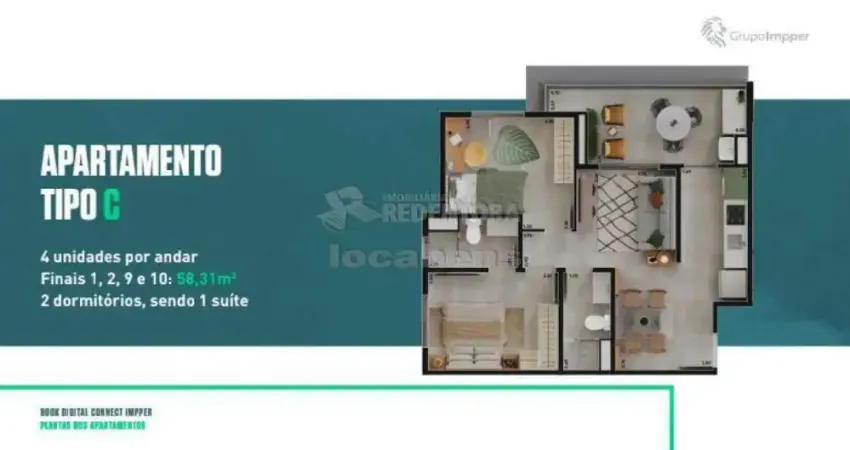 Apartamento com 2 quartos à venda no Centro, São José do Rio Preto