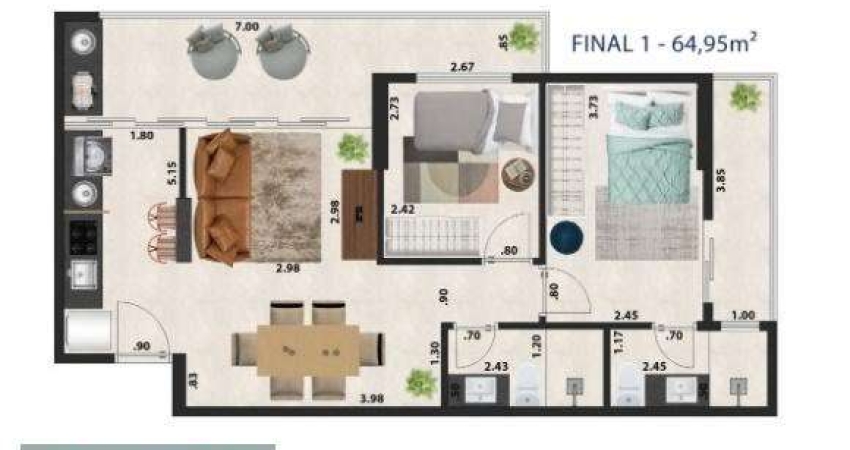Apartamento com 2 quartos à venda na Rua Nove de Julho, 77, Marapé, Santos