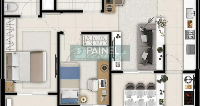 Apartamento à venda na Encruzilhada, Santos, 2 Dorms, 72m²