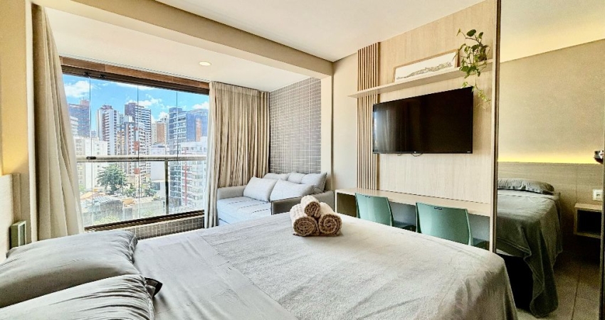 Barra Premium - Studio Mobiliado à Venda - 24 m² - Armários planejados - Piscina - Academia